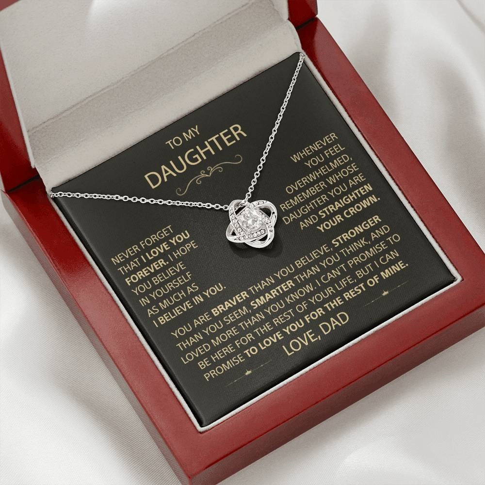 To My Daughter - Love Knot Necklace