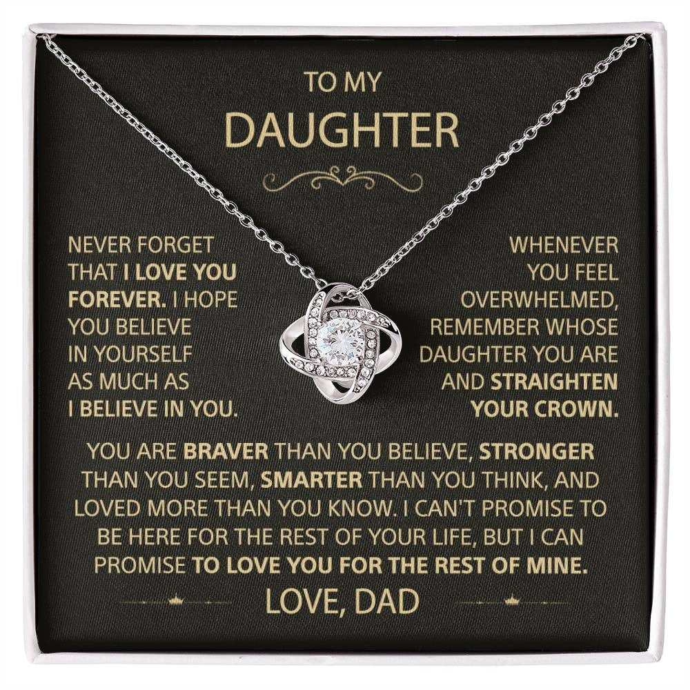 To My Daughter - Love Knot Necklace
