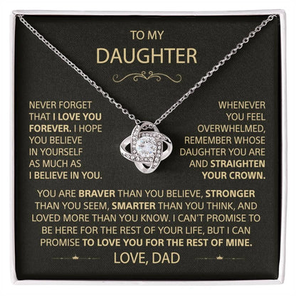 To My Daughter - Love Knot Necklace